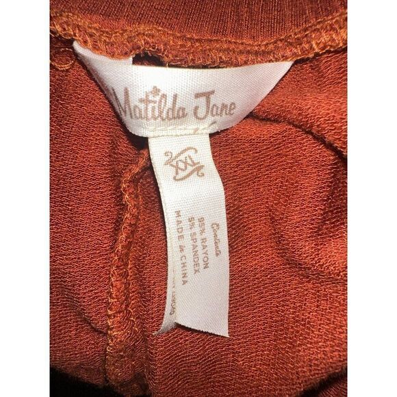 Matilda Jane Women’s Rayon Pull On Wide Leg Rust Colored Pants  Size XXL - Picture 9 of 11